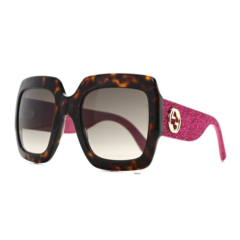 Square Sunglasses in Pink Glitter Square Sunglasses in Pink Glitter