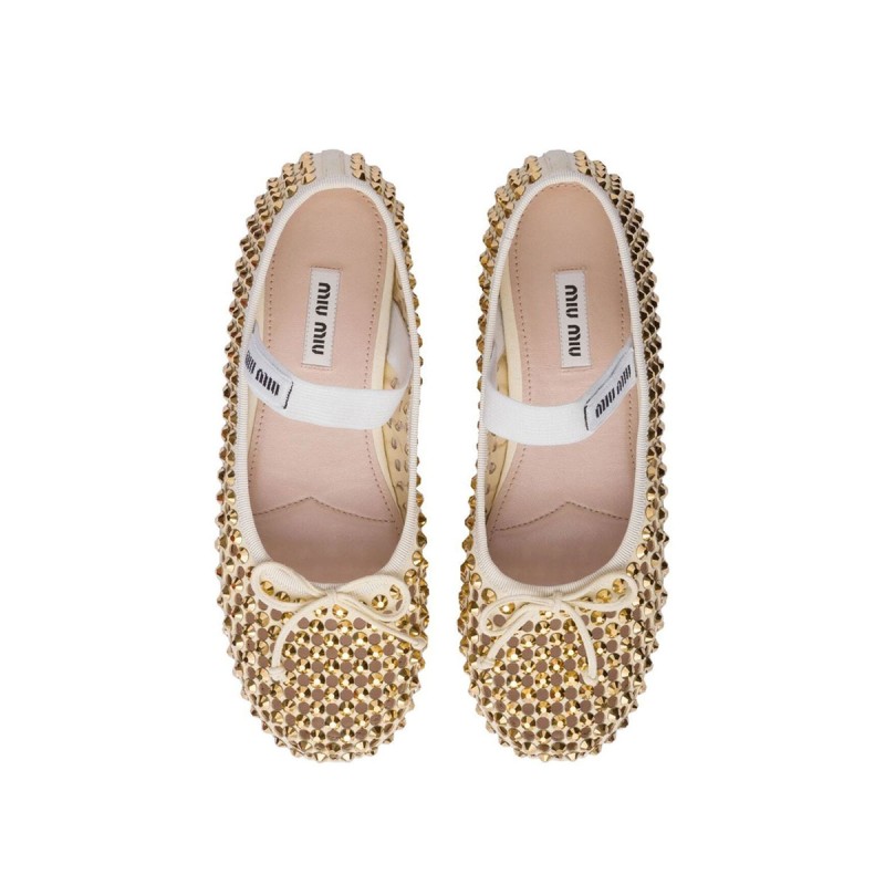 Prada MIUMIU Stud-embellished Ballerina Prada MIUMIU Stud-embellished Ballerina