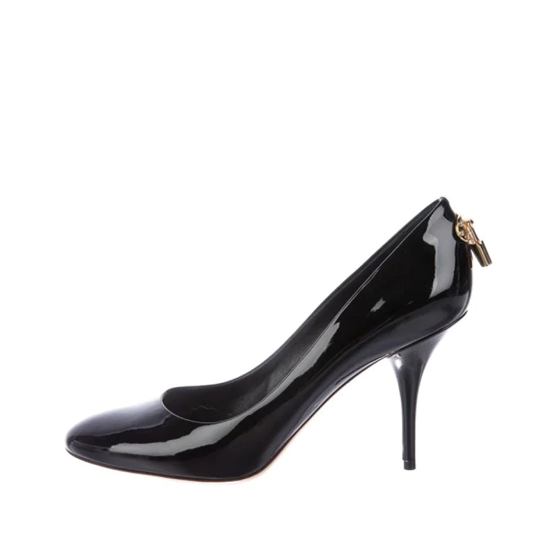 Patent Leather Pumps with Gold-tone Heel Lock Patent Leather Pumps with Gold-tone Heel Lock