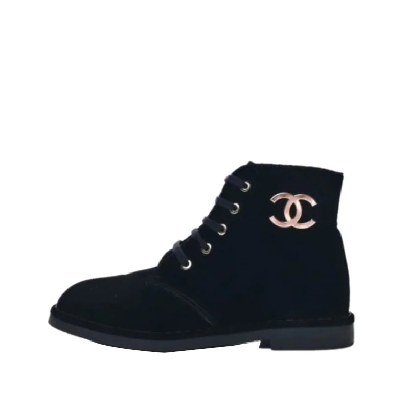 Chanel Velvet Boots in Black Chanel Velvet Boots in Black