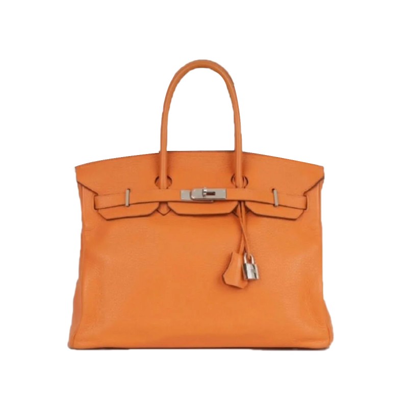 Hermes B35 in Orange Clemence Leather Hermes B35 in Orange Clemence Leather