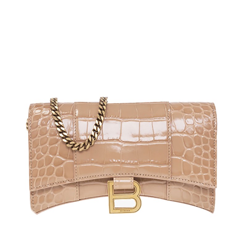 Balenciaga Wallet With Chain in Crocodile Embossed Balenciaga Wallet With Chain in Crocodile Embossed