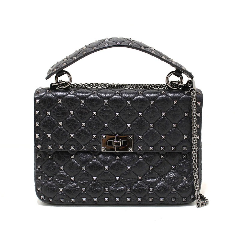 Rock Stud Spike Shoulder Bag in Black Rock Stud Spike Shoulder Bag in Black