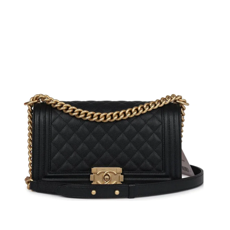 Boy in Black Caviar Leather & Gold Hardware Boy in Black Caviar Leather & Gold Hardware