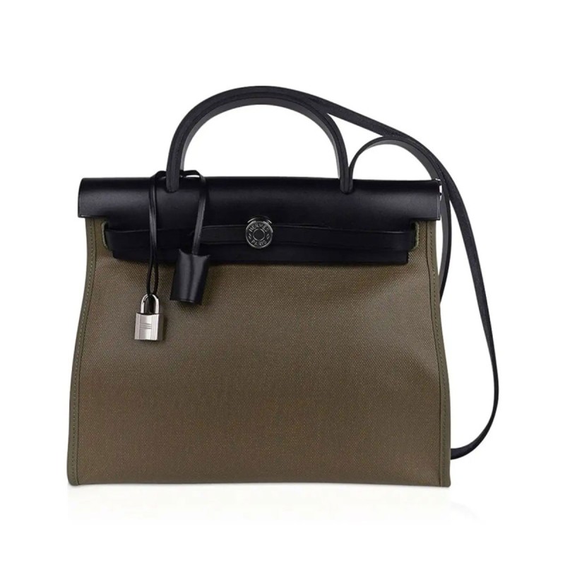 Bag 31 in Khaki & Black Leather Palladium Bag 31 in Khaki & Black Leather Palladium